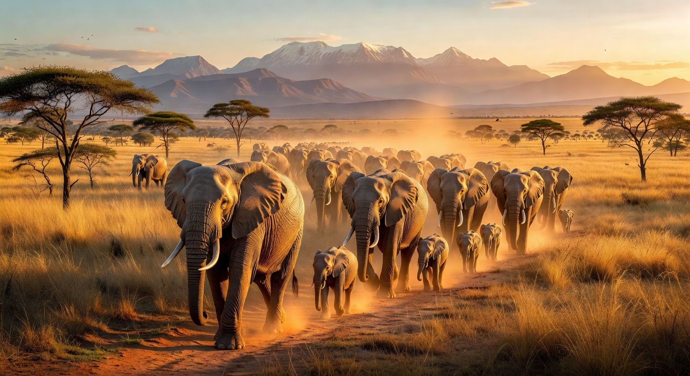 Elephant herd in Uganda